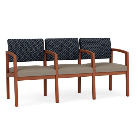 Lesro Lenox 3 Seat Tandem Seating W/ Arms, 65 in W 26 in L 31.5 in H LW3103